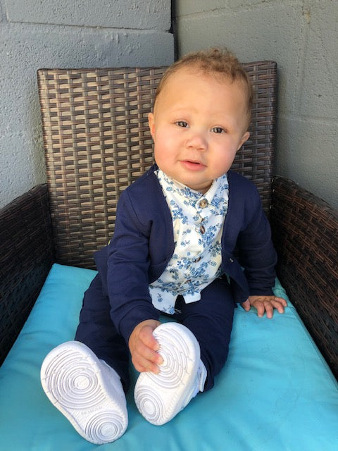 Blue Floral Suit